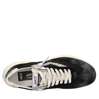 Sneakers in pelle e tessuto 