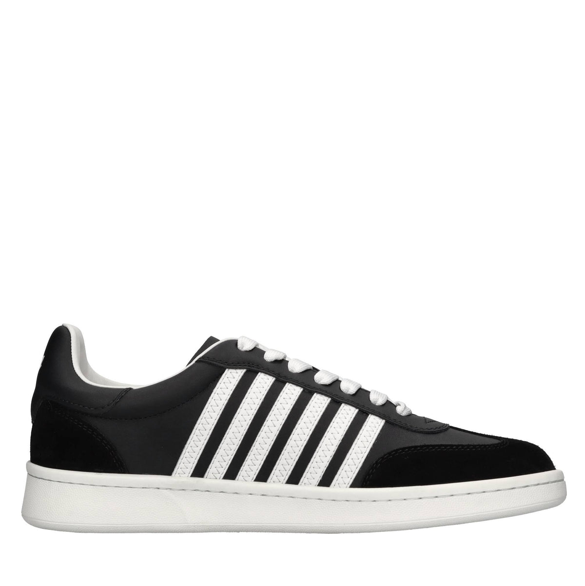 Sneakers in pelle e tessuto 