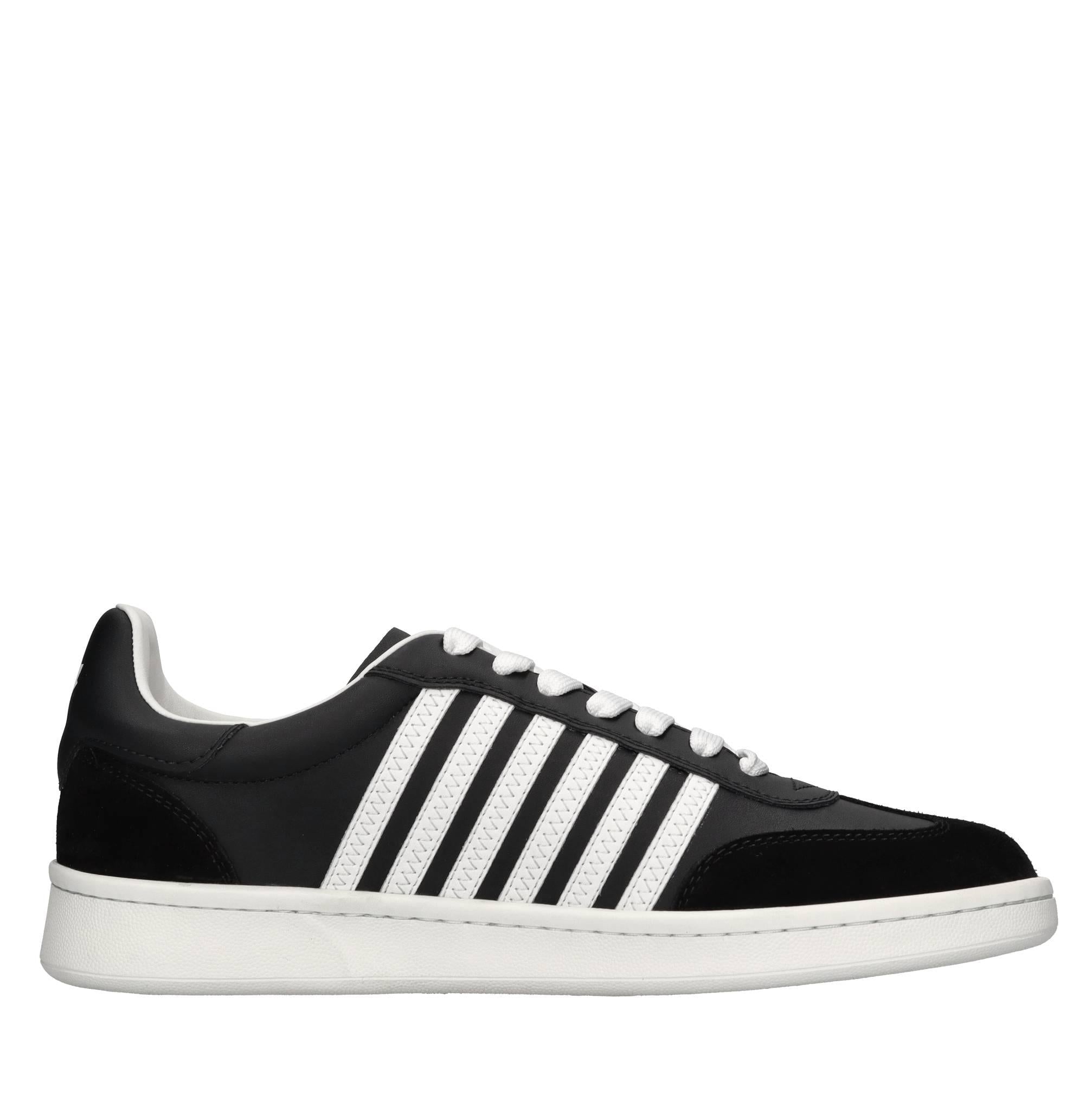 Sneakers in pelle e tessuto 