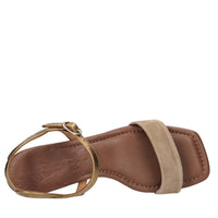 Sandali in pelle e camoscio 