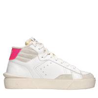 Sneakers in pelle e tessuto 