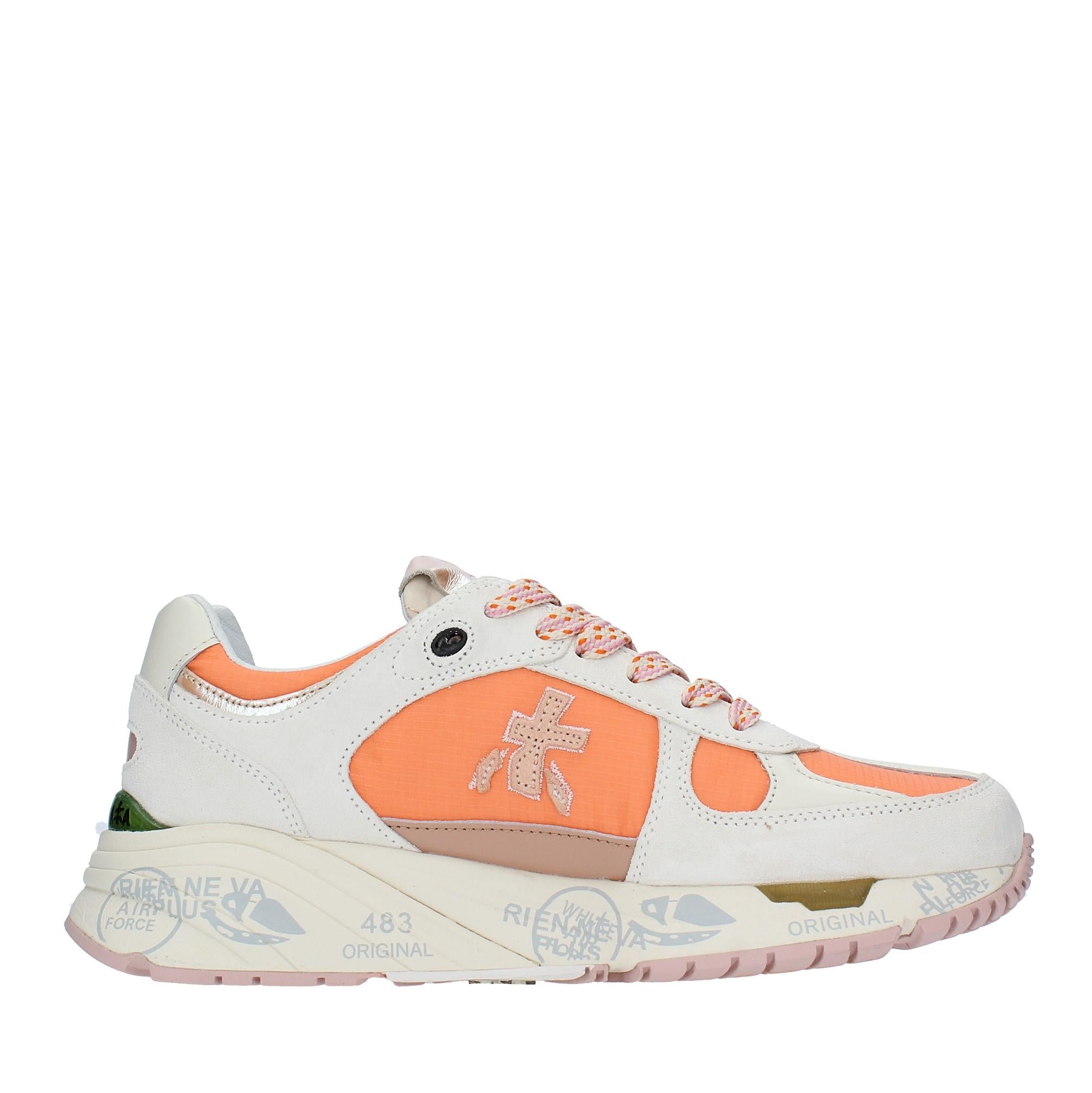Sneakers in pelle, camoscio e tessuto 