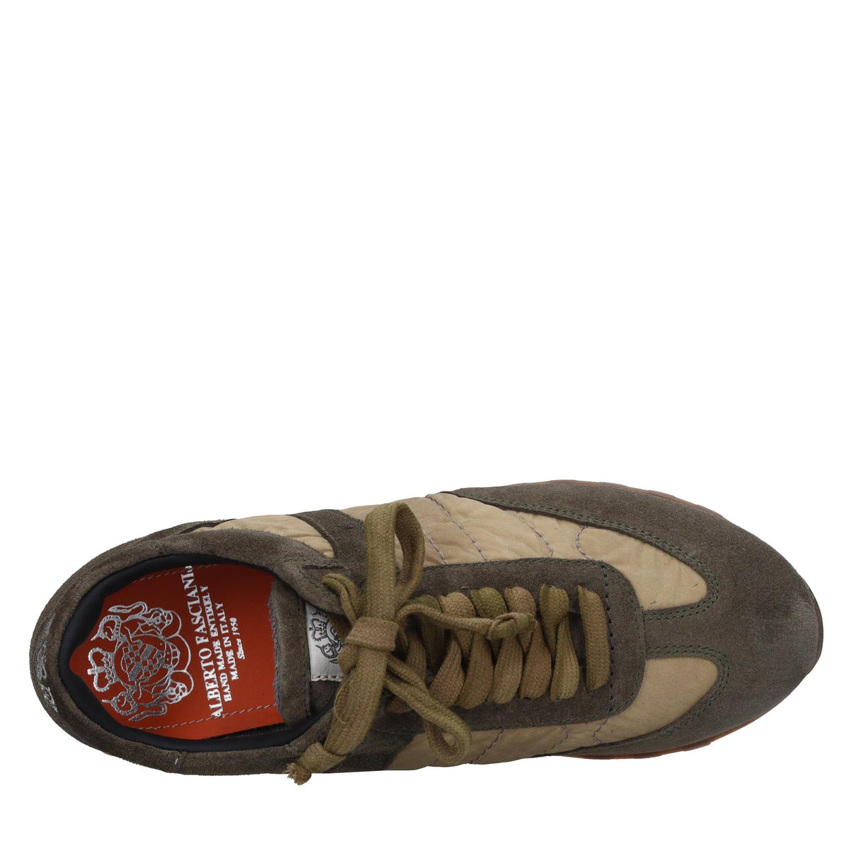 Sneakers in camoscio e tessuto 
