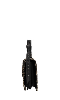 Borsa in ecopelle e paillettes 
