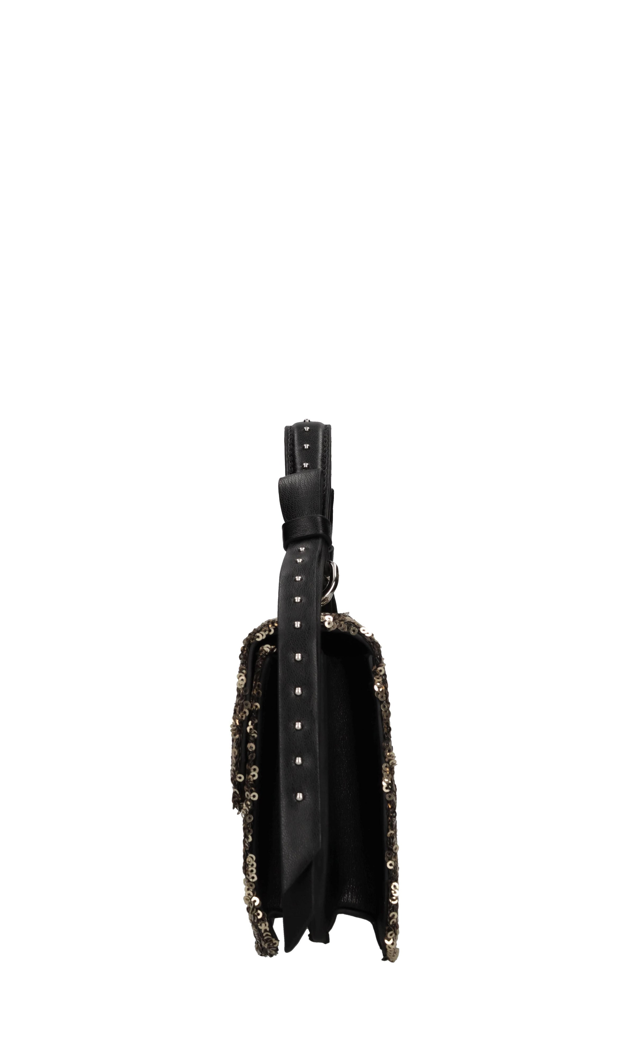 Borsa in ecopelle e paillettes 