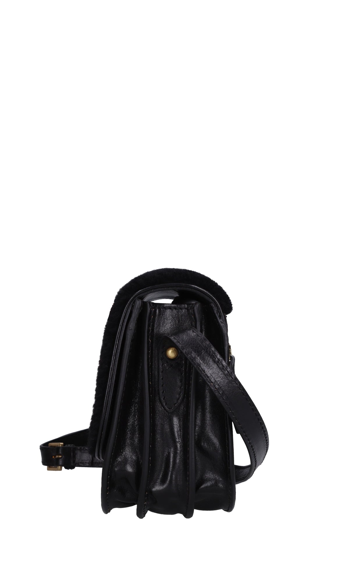 Borsa in pelle ed ecopelliccia 