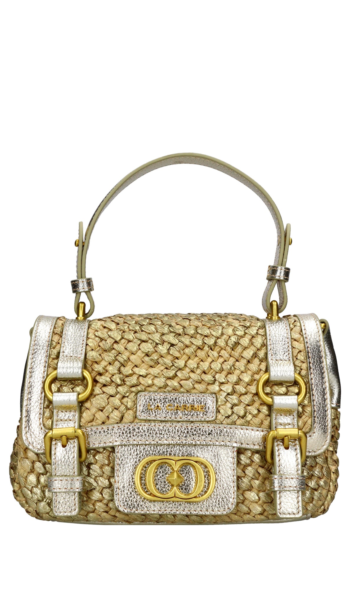 Borsa Atena in rafia e pelle 