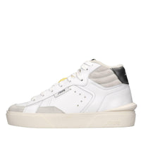 Sneakers in pelle e tessuto 