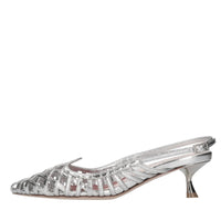 Décolleté slingback in pelle 