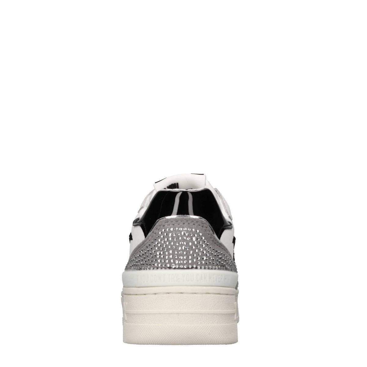 Sneakers in pelle ecopelle e strass 
