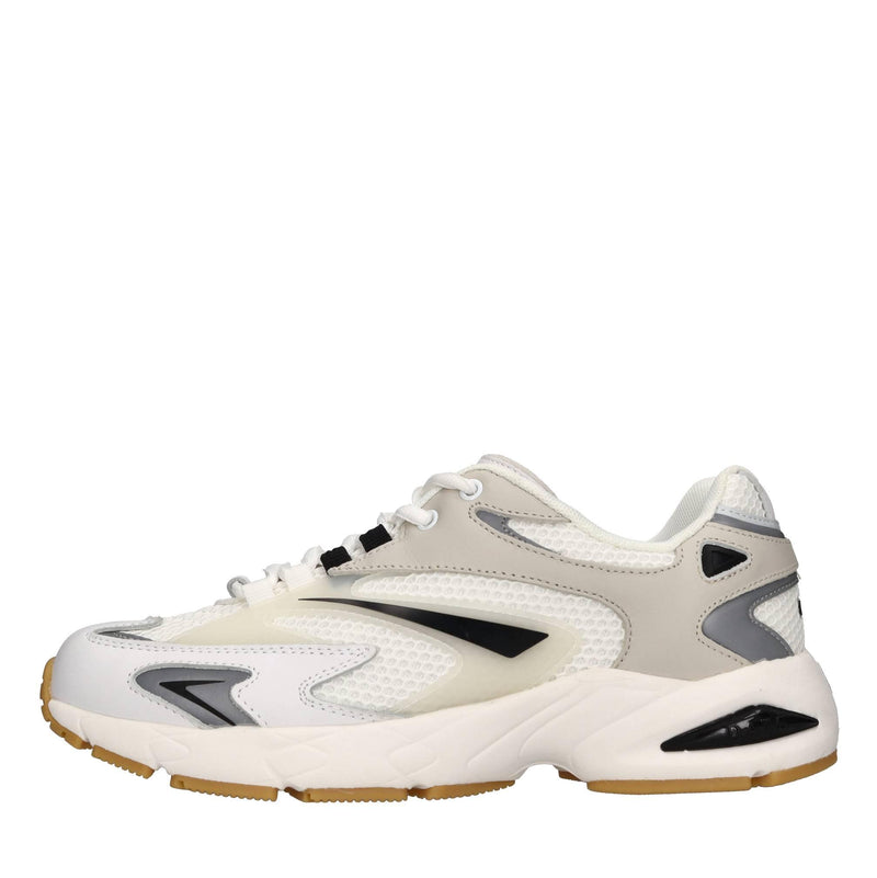 Sneakers in pelle e tessuto 