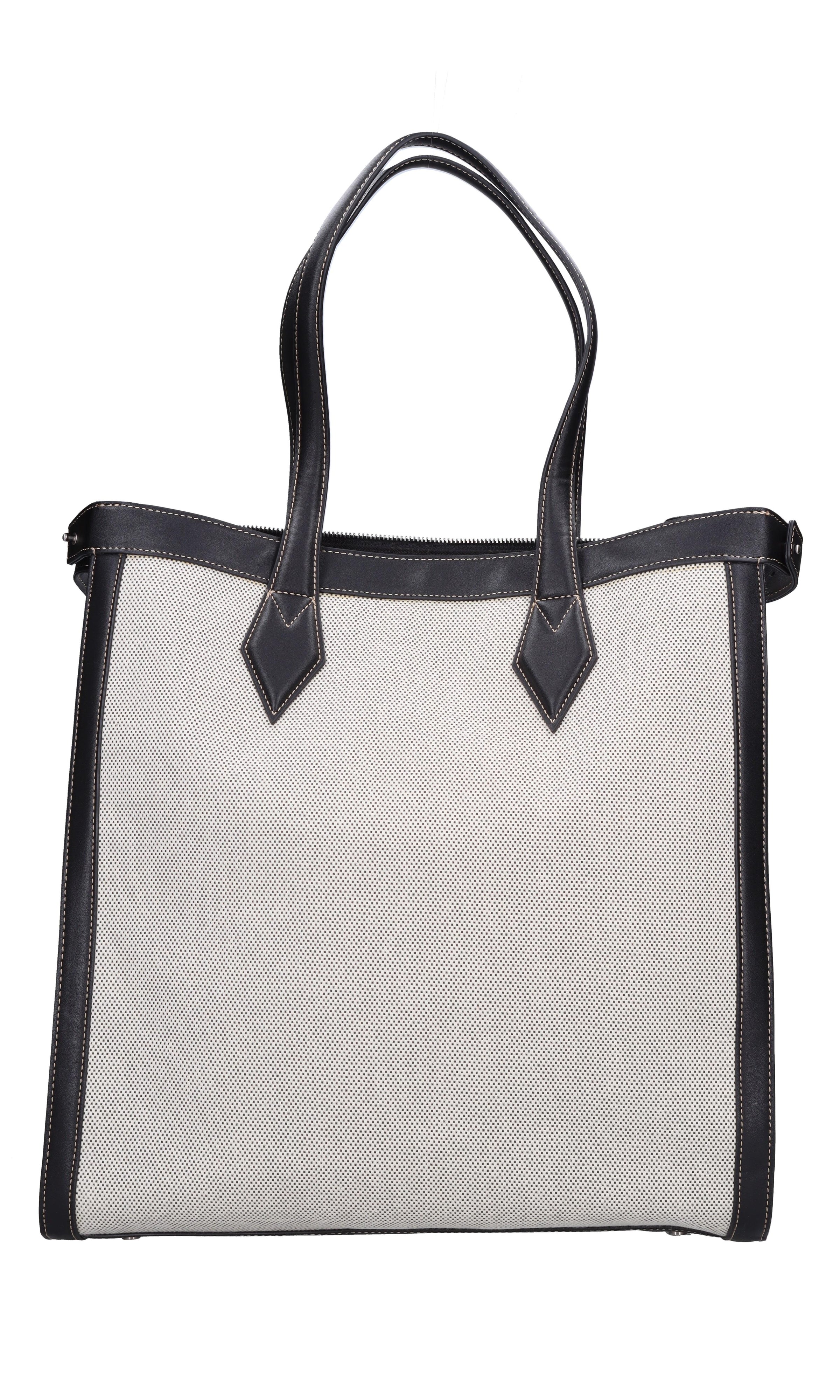 Borsa in ecopelle e tessuto 