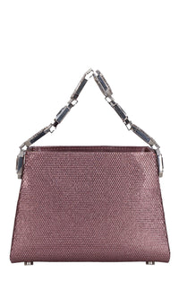 Borsa nicky lamè in tessuto e strass 
