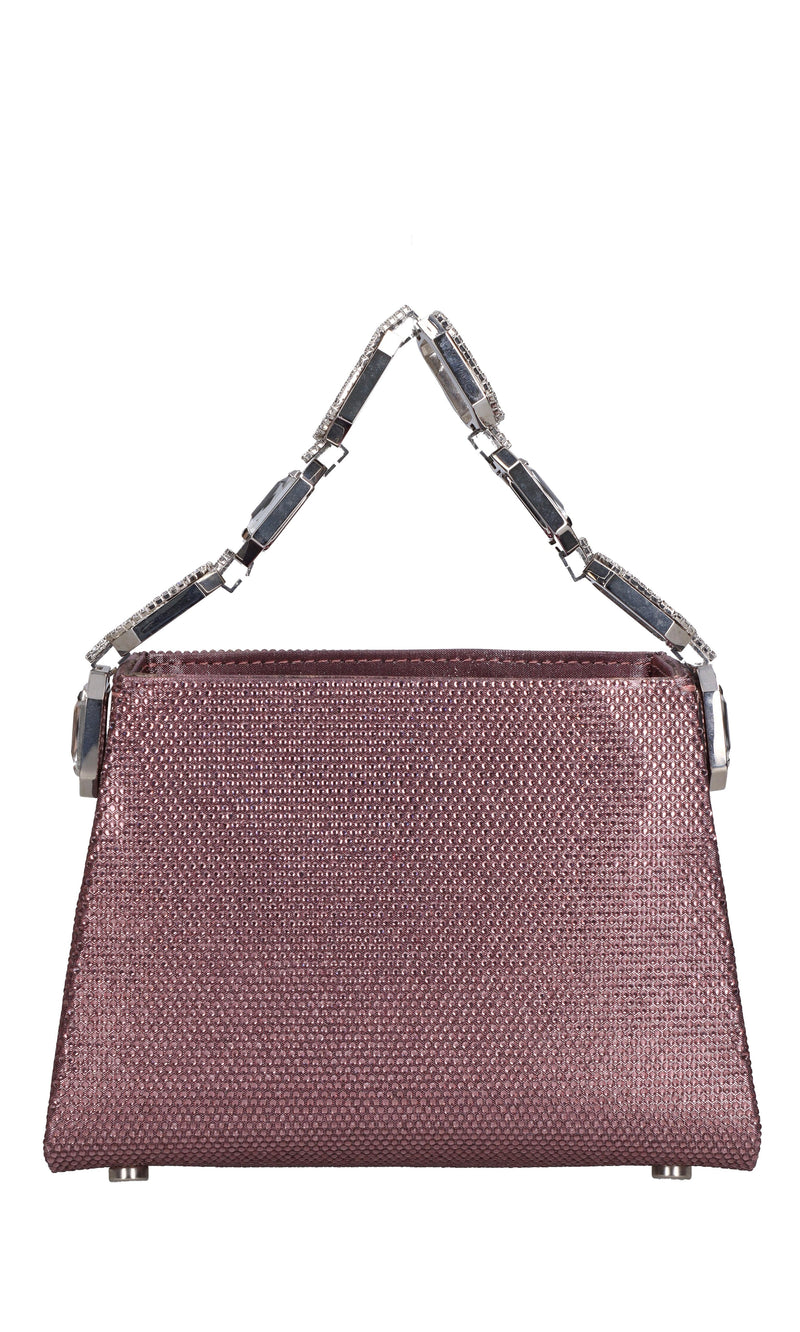Borsa nicky lamè in tessuto e strass 