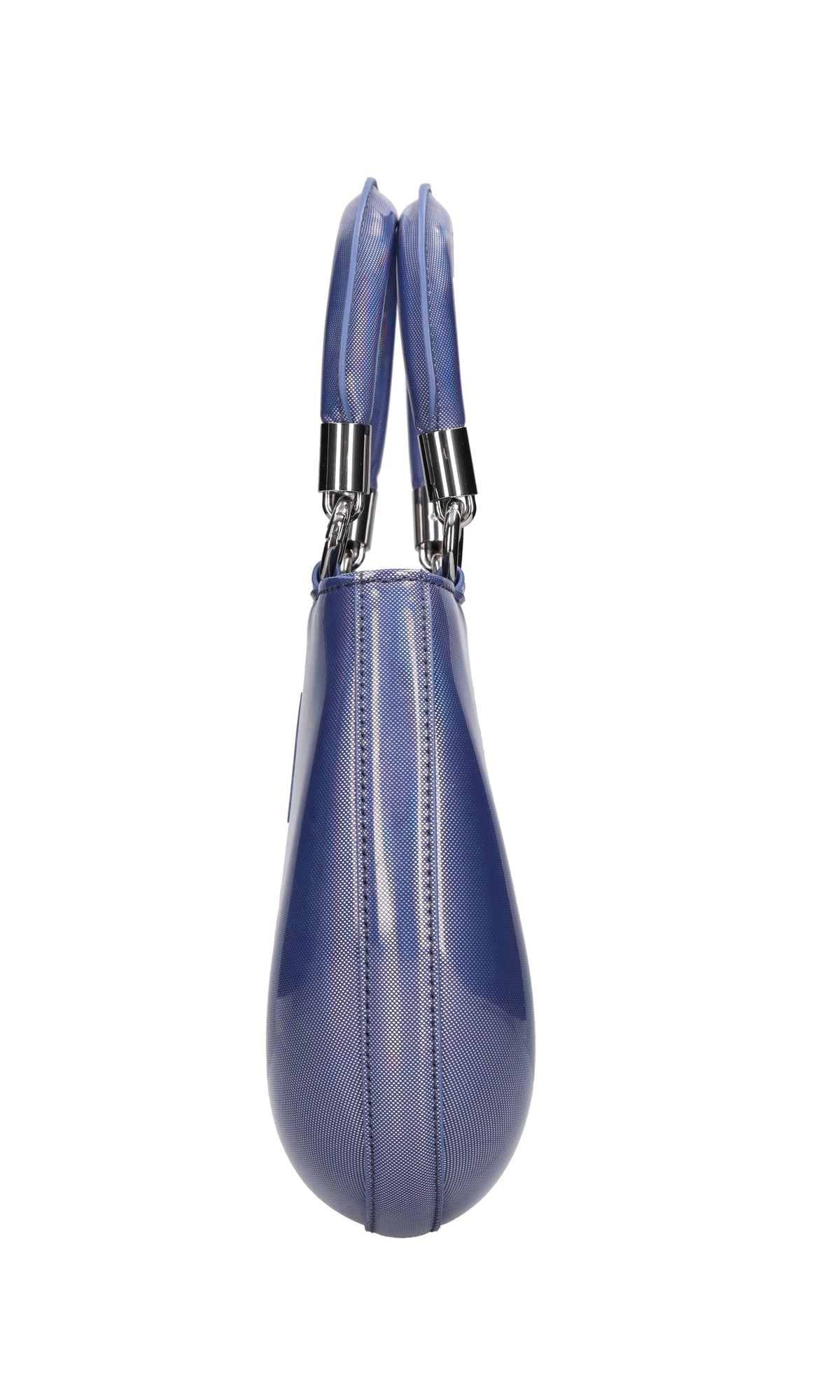 Borsa in ecopelle a specchio blu 