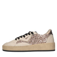 Sneakers in pelle e glitter 