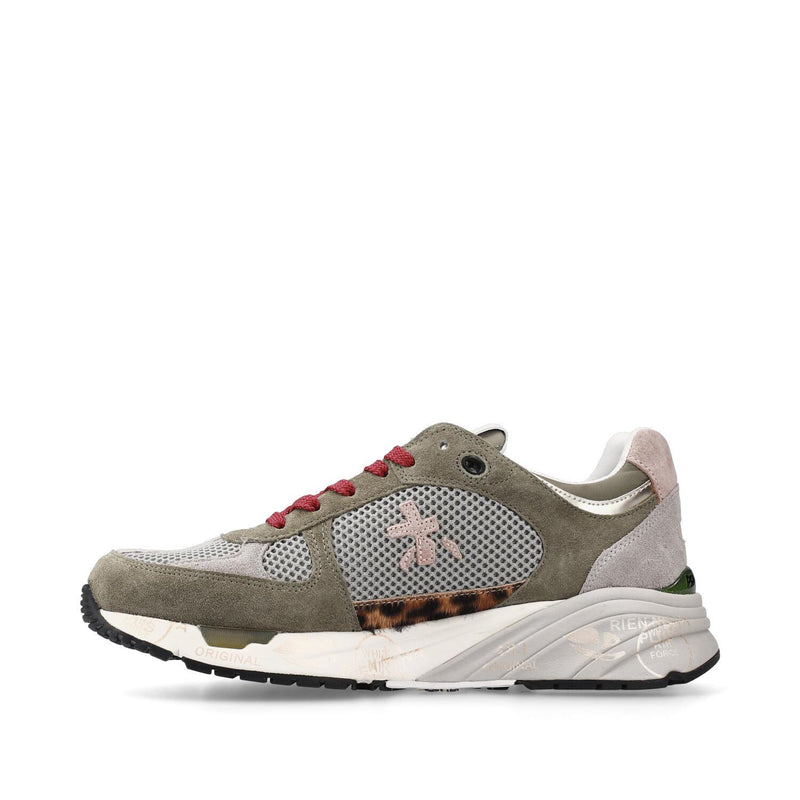 Sneakers in camoscio ecopelle e tessuto 