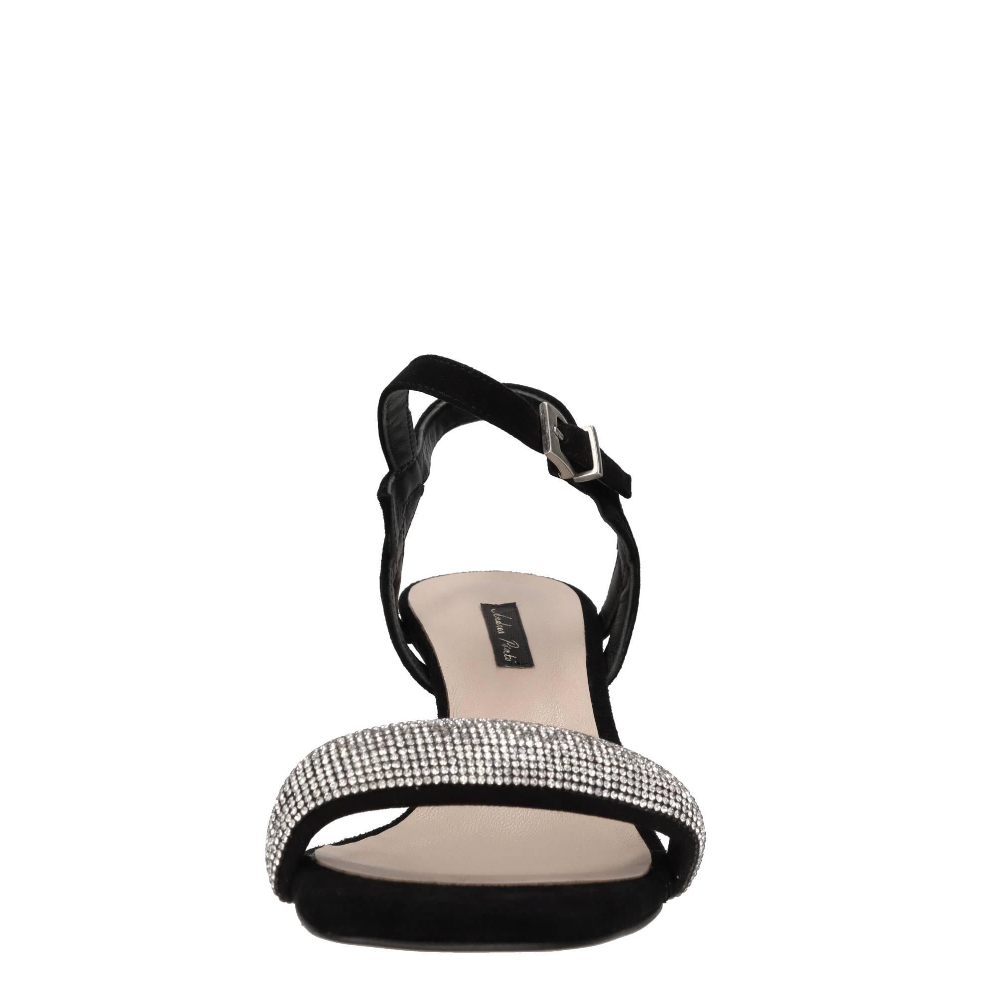 Sandali in camoscio e strass 