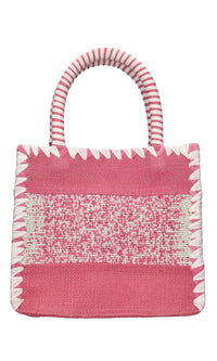 Borsa in juta,perline e pelle 