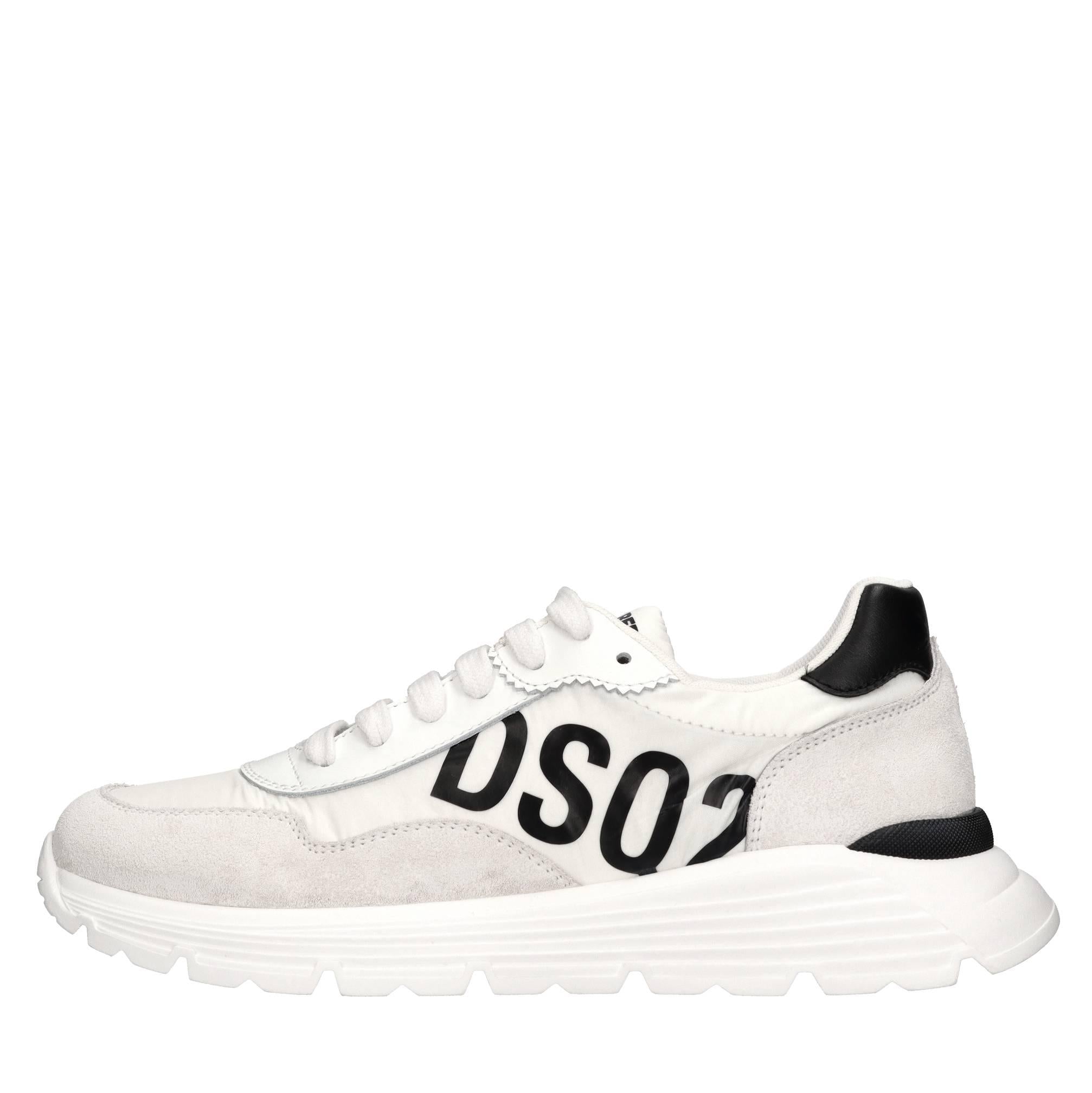 Sneakers in pelle e tessuto 