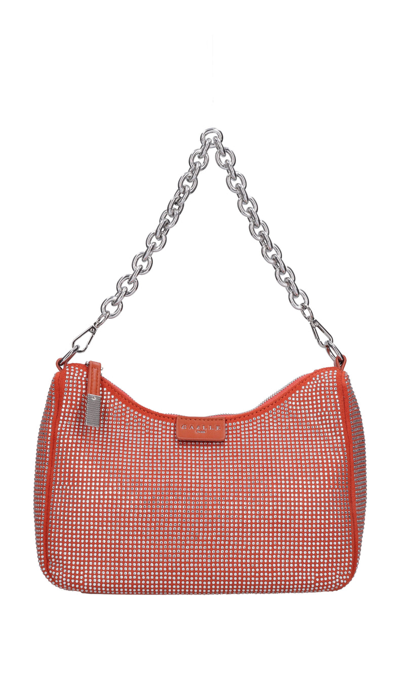 Borsa in ecopelle con strass 