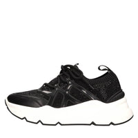 Sneakers in pelle e tessuto 