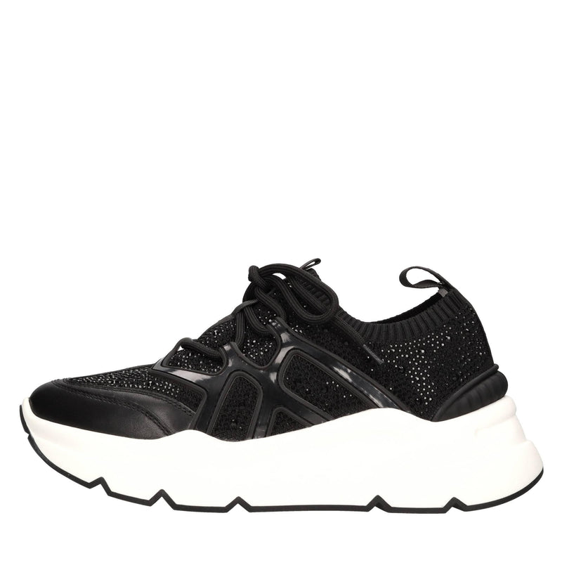 Sneakers in pelle e tessuto 