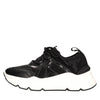 EMANUELLE VEE Leather and fabric sneakers