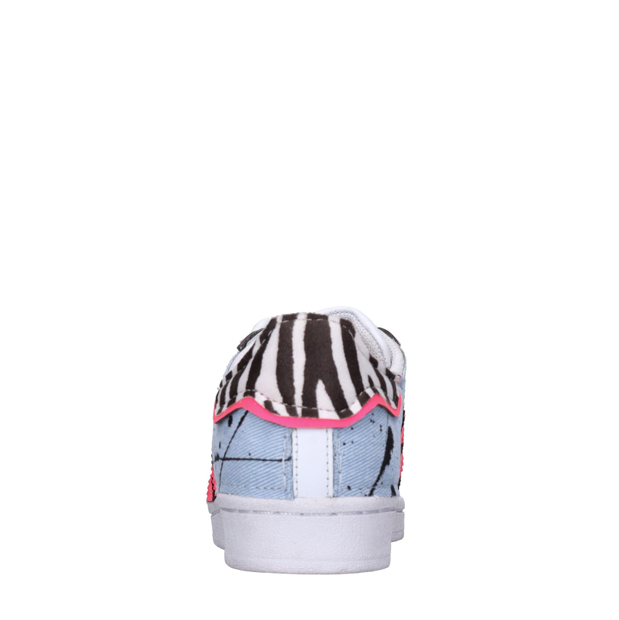Sneakers in pelle e tessuto 
