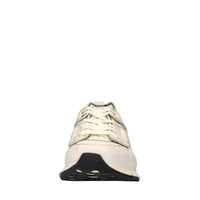 Sneakers in pelle e tessuto 