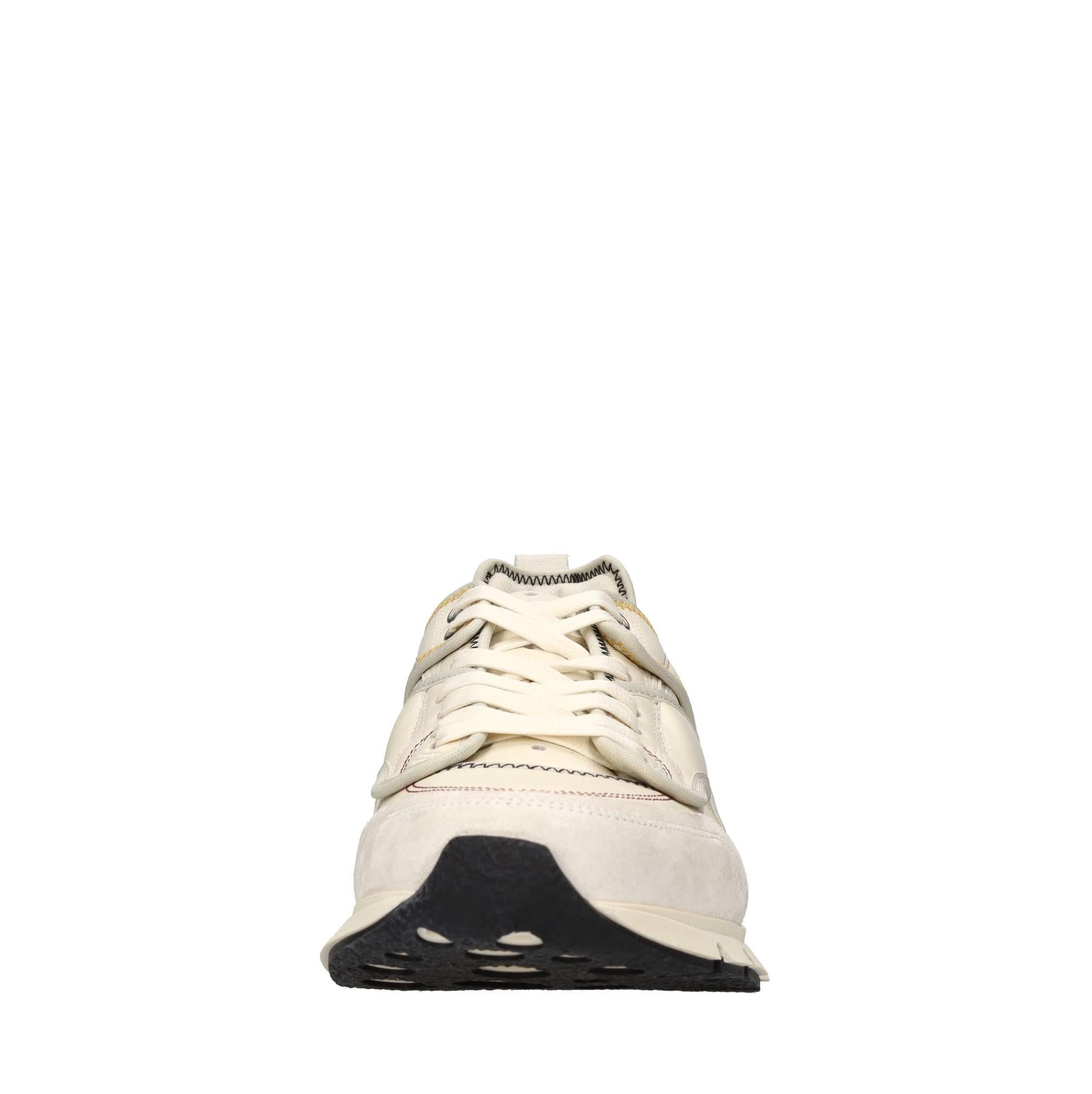 Sneakers in pelle e tessuto 