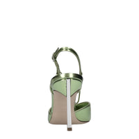 Décolleté slingback blade in pelle con applicazione gioiello 