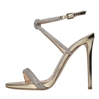 Sandali in pelle e microstrass 