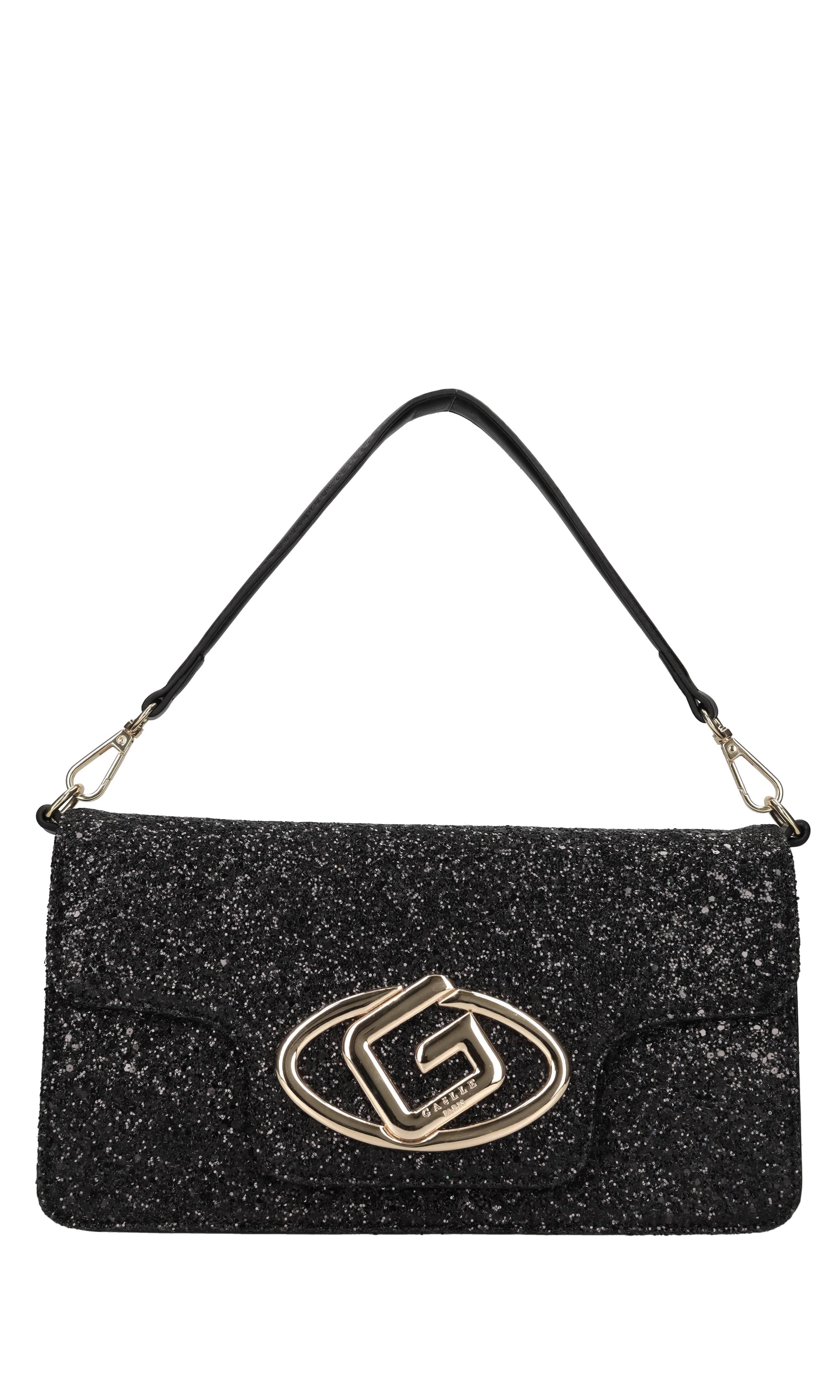 Borsa in ecopelle e glitter 