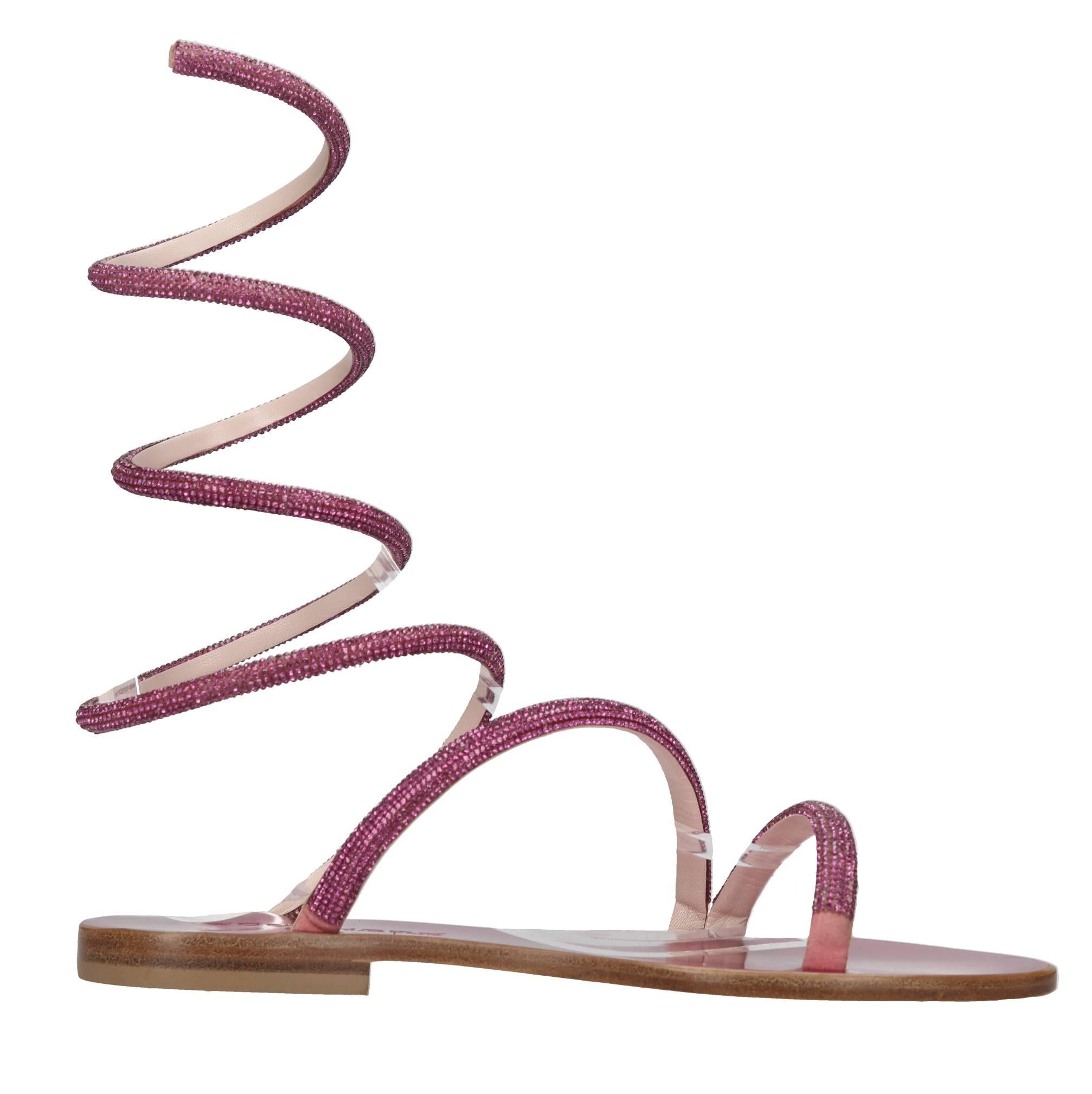 Sandali flat in pelle 