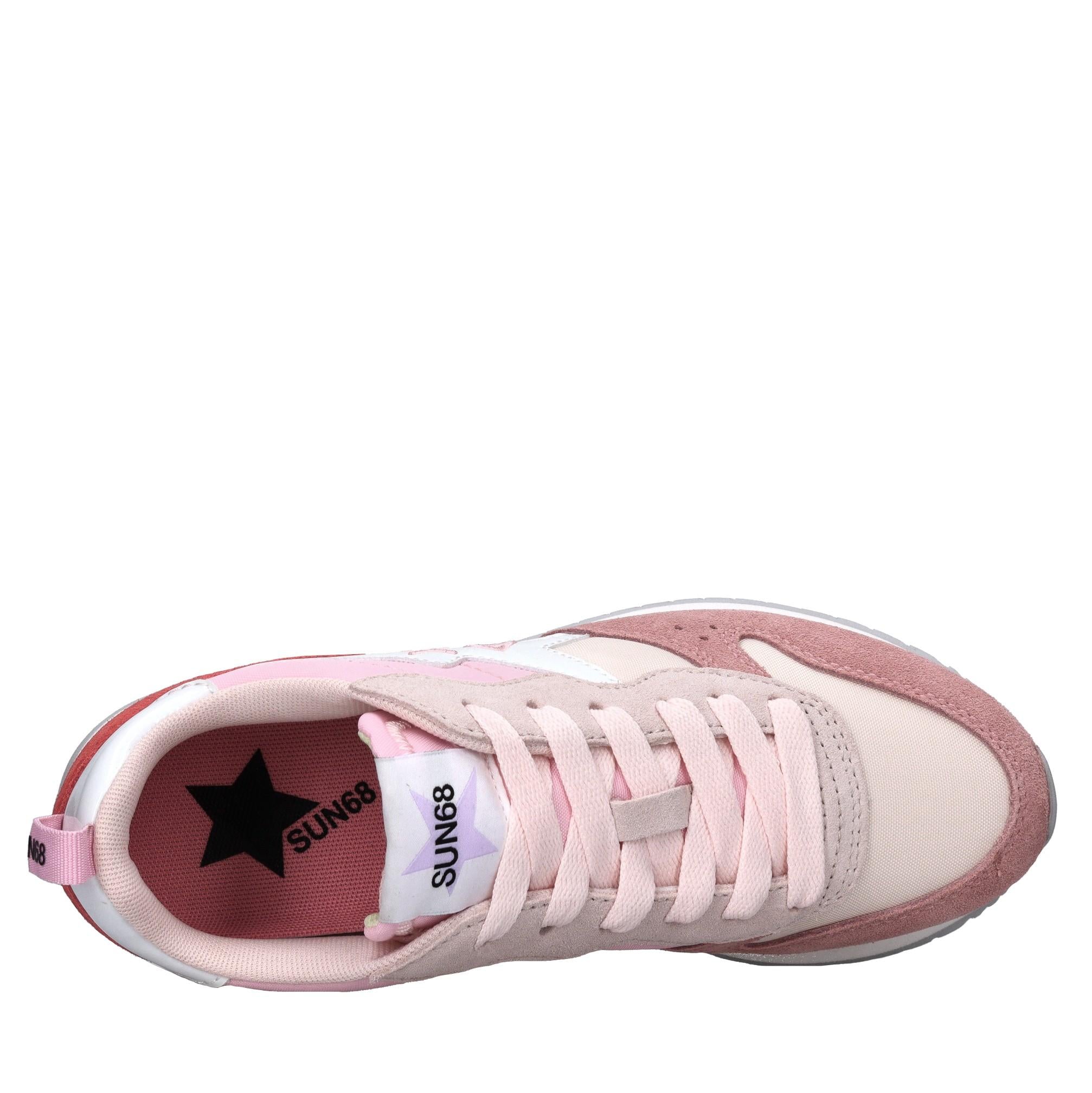 Sneakers in pelle e tessuto 