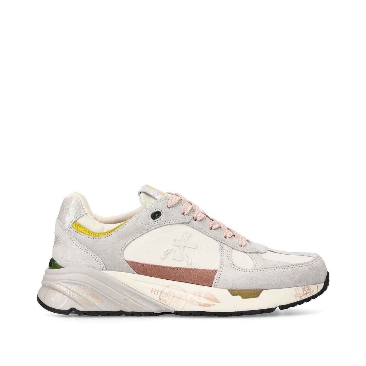 Sneakers in camoscio pelle e tessuto 