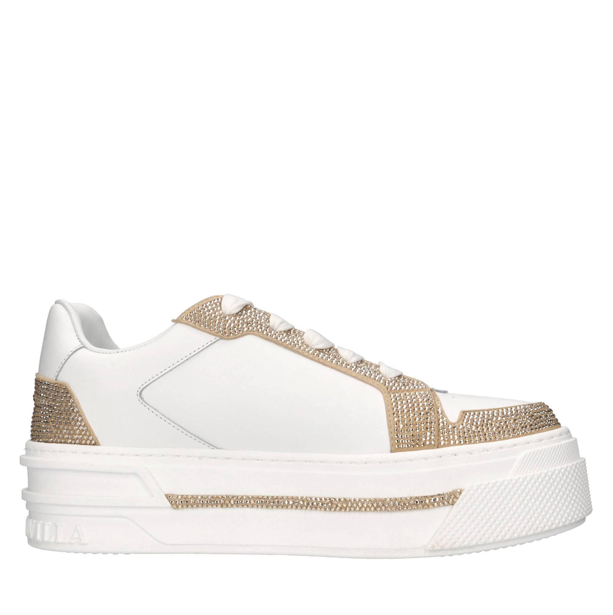 Sneakers in pelle e strass 