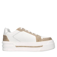 Sneakers in pelle e strass 