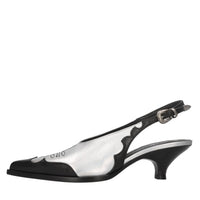 Décolleté slingback in pelle 