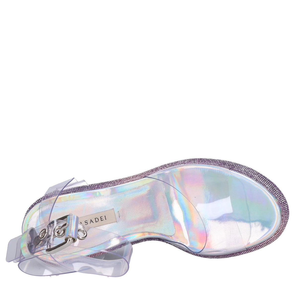 Sandali zeppa in plexi 