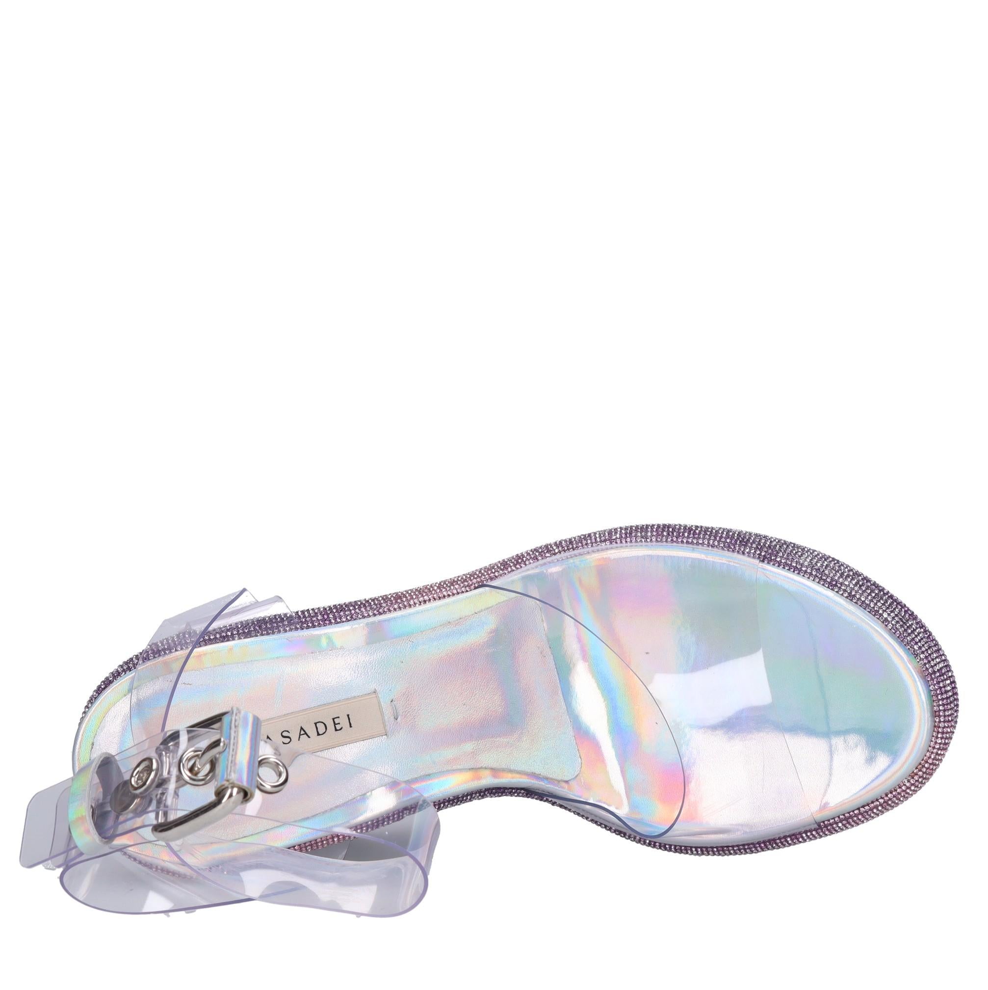 Sandali zeppa in plexi 