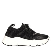 Sneakers in pelle e tessuto 