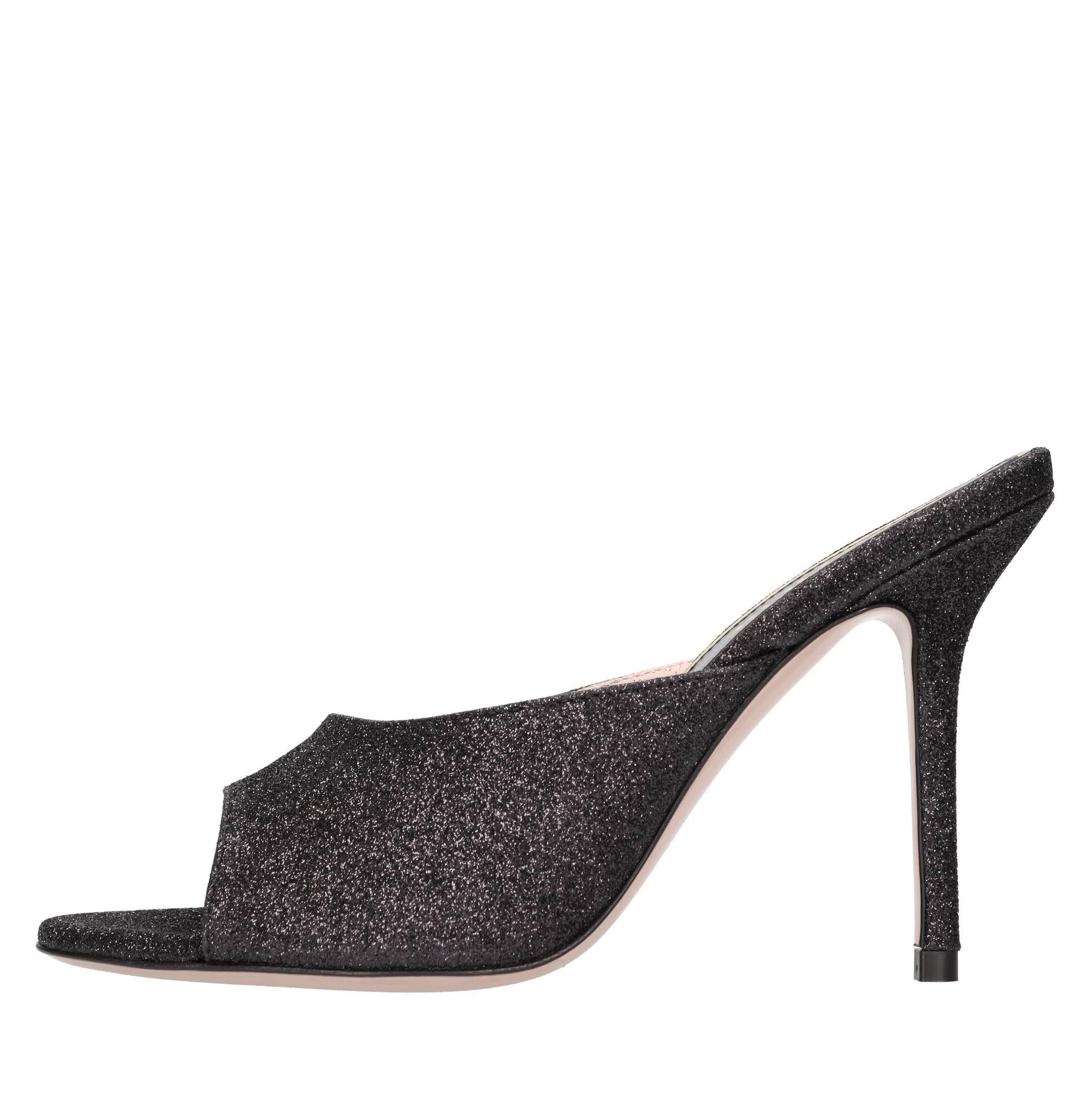 Mules modello EMILY in pelle e glitter 