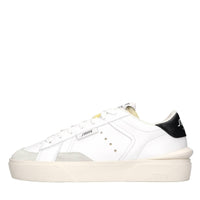 Sneakers in pelle e tessuto 