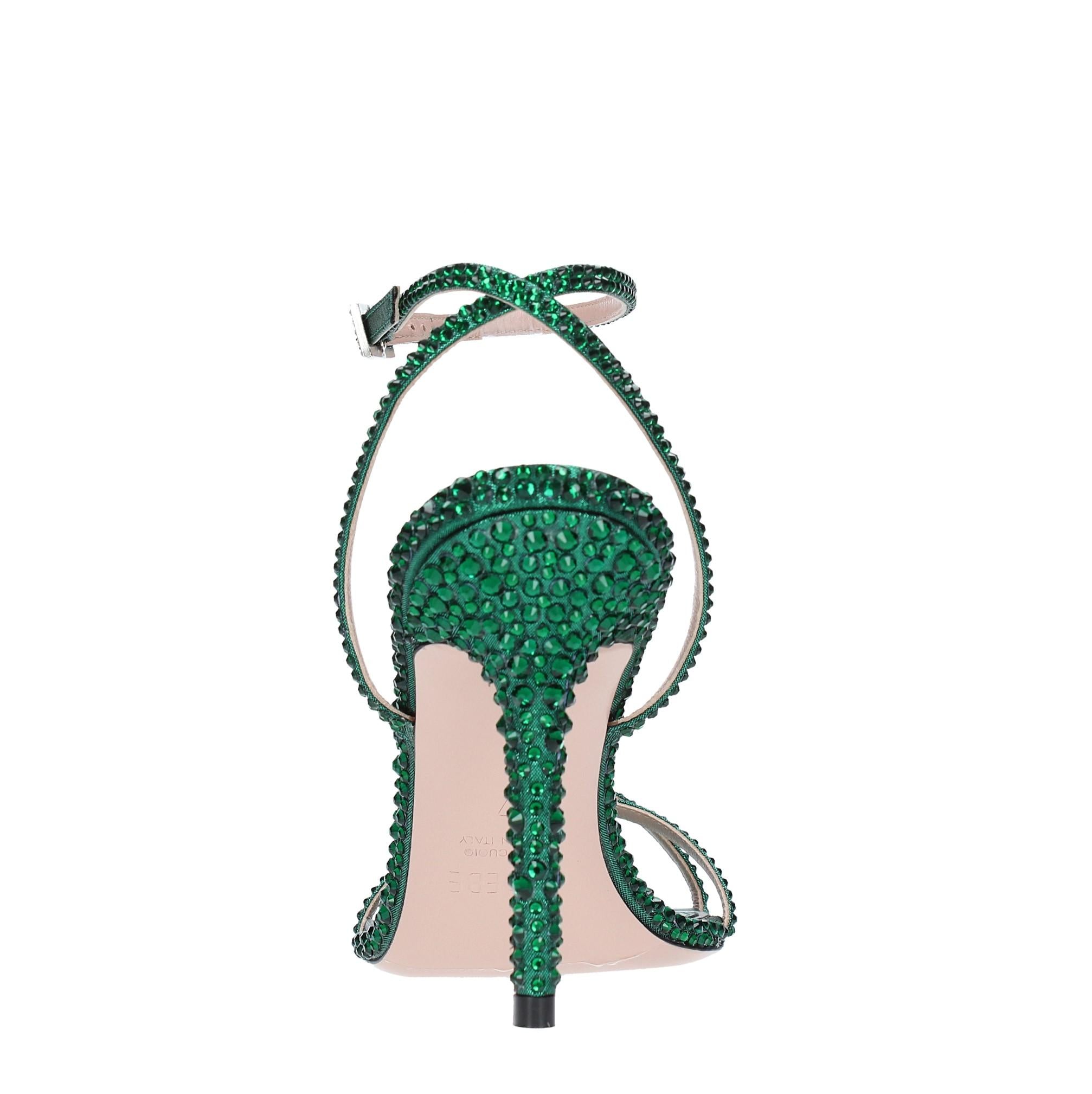 Sandali in raso e strass 