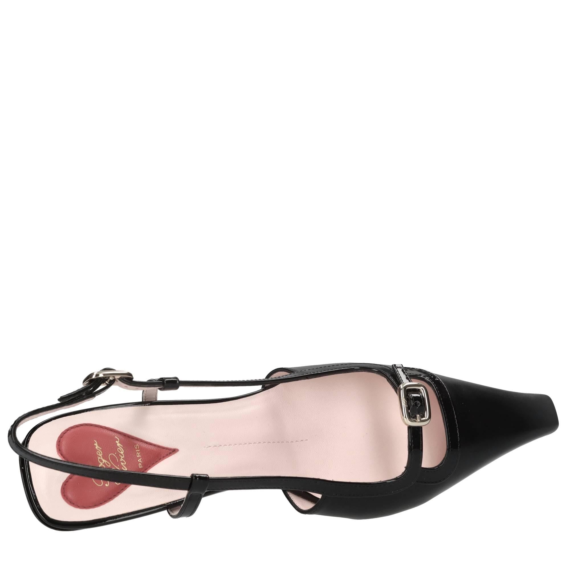 Décolleté slingback in pelle 