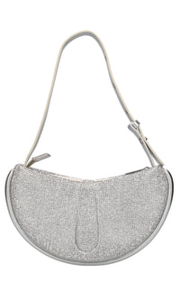 Borsa Ebe in ecopelle,tessuto e strass 