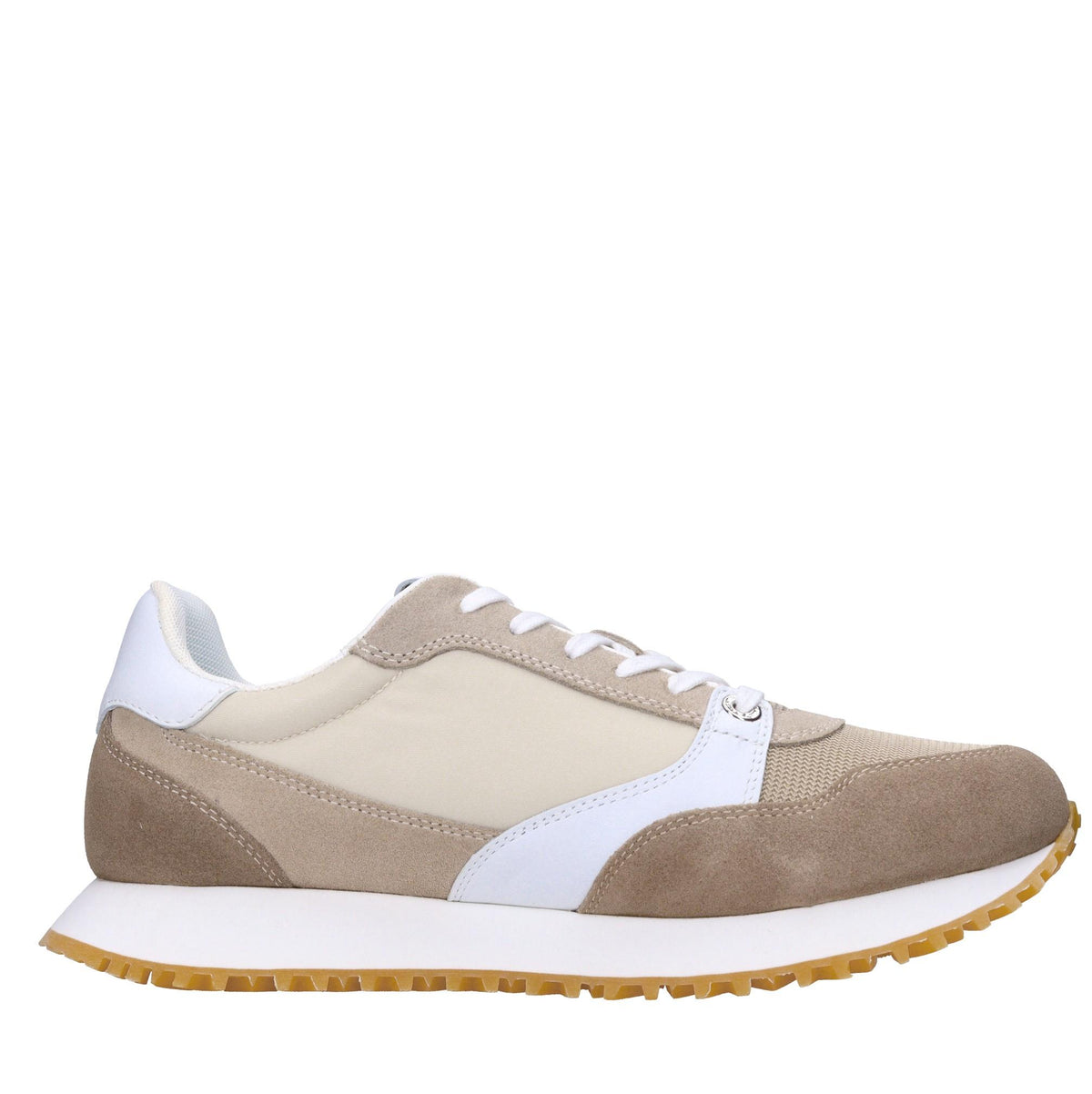 Sneakers in pelle e tessuto 