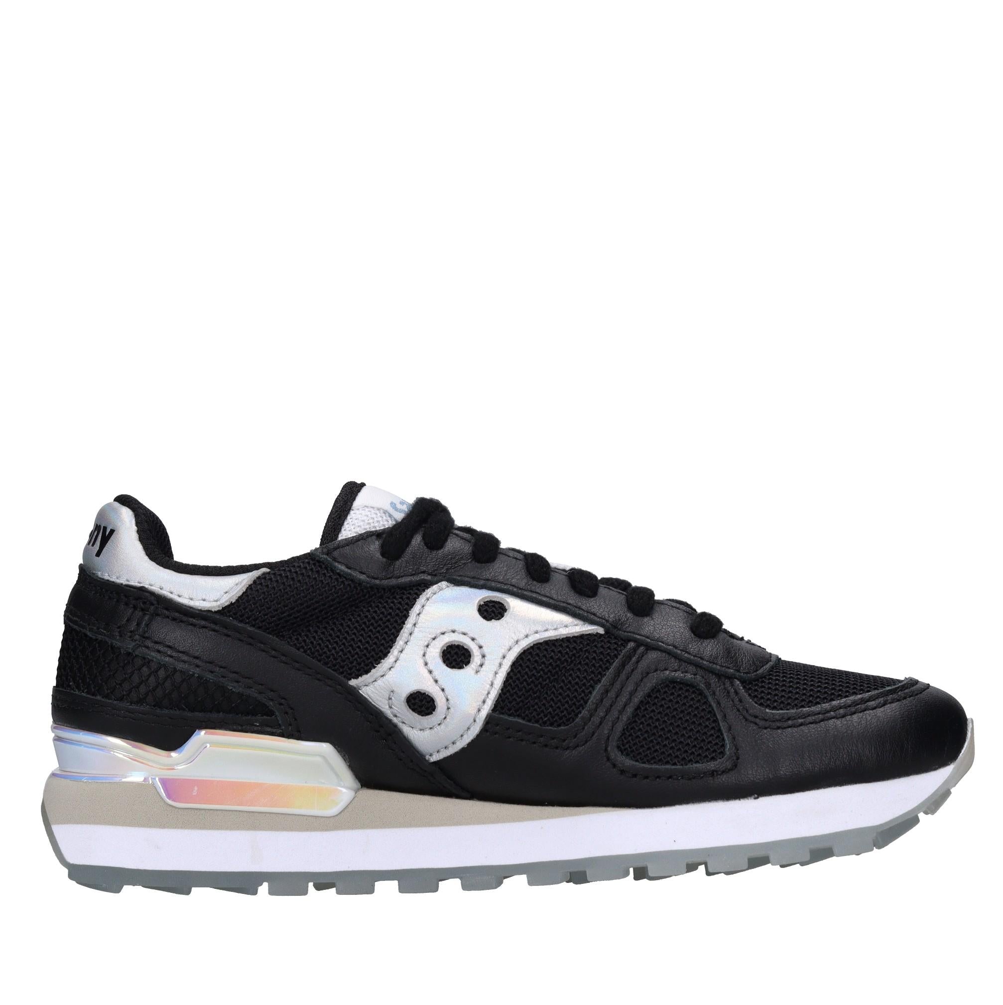 Sneakers in pelle e tessuto 